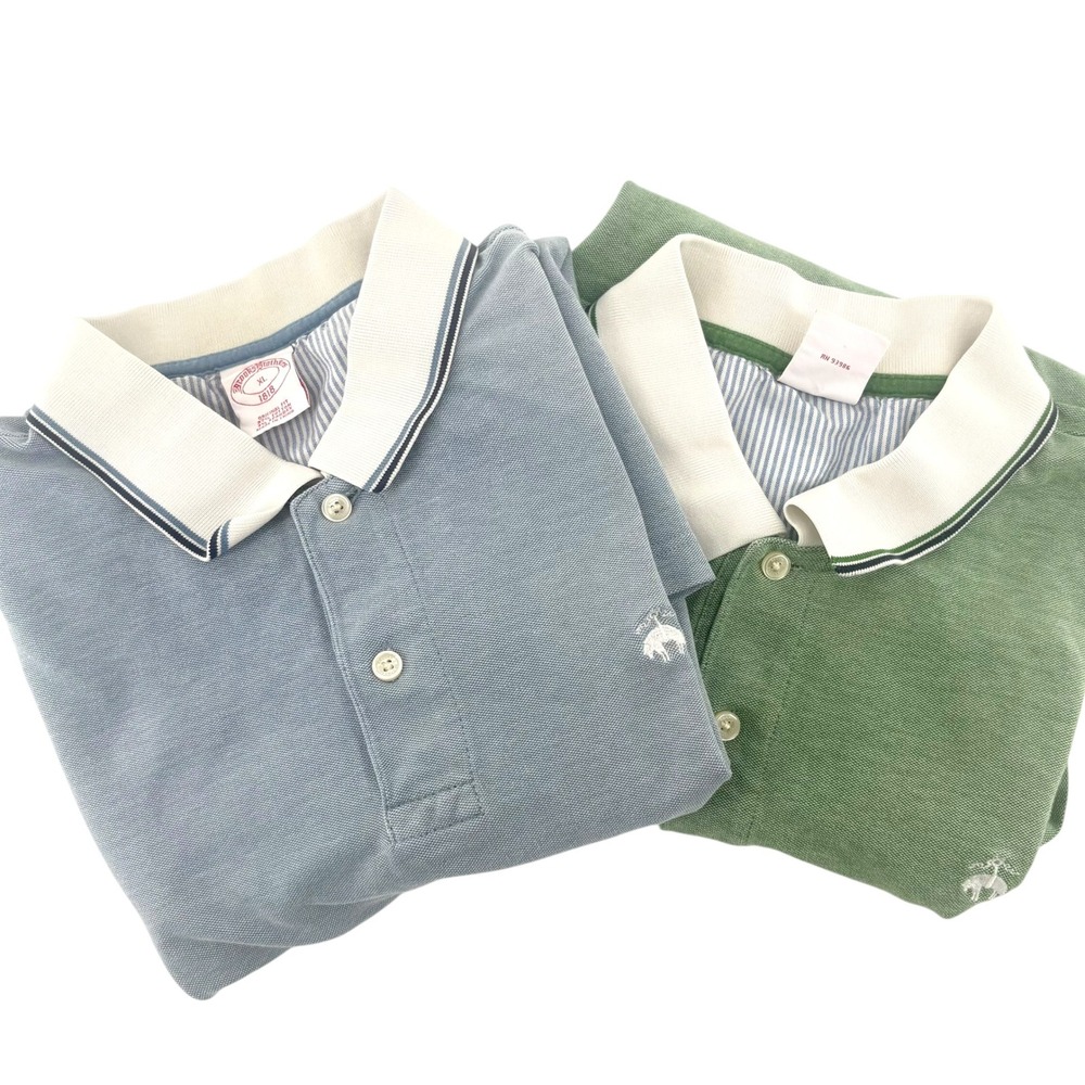 Brooks Brothers 1818 Mens XL Original Fit Pique Polo Shirt Lot 2 Green Blue 762